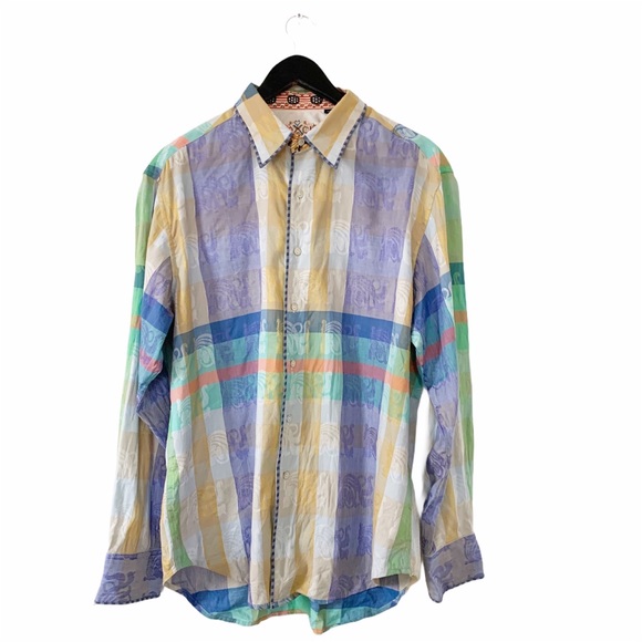 Robert Graham Other - Robert Graham Damask Plaid Linen Cotton Shirt
